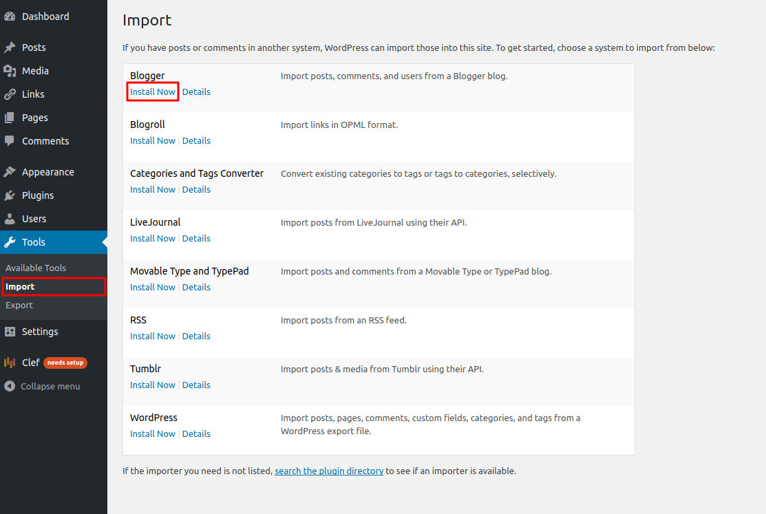 Importer Plugin