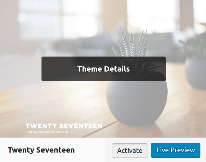 Kích hoạt theme WordPress mới qua Dashboard