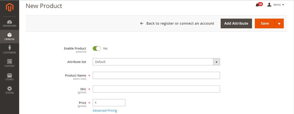 thêm sản phẩm mới trong Magento