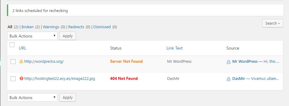 Broken Link List
