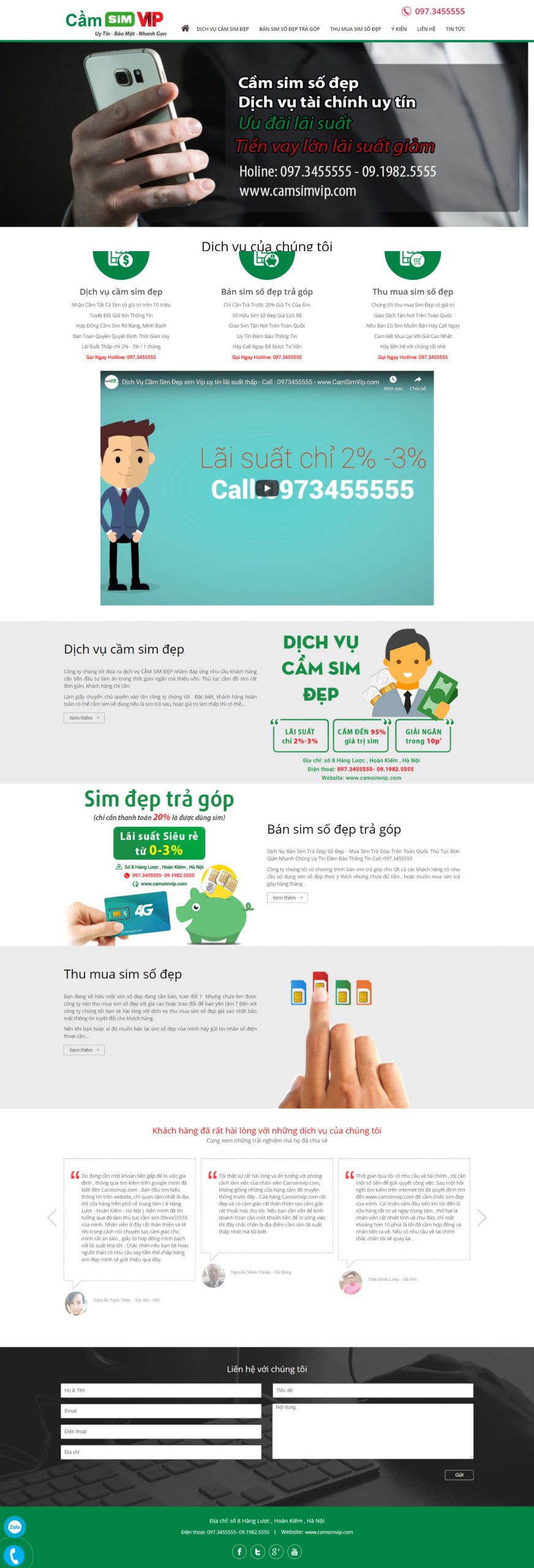 Website cầm sim