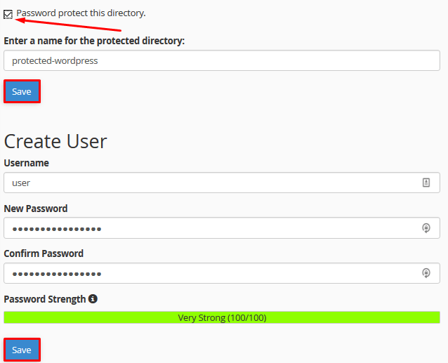 cPanel Password Protecting Directory
