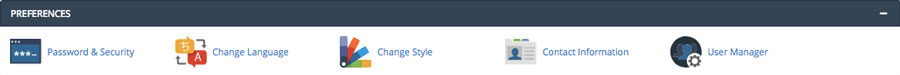 phần preferences trong cpanel