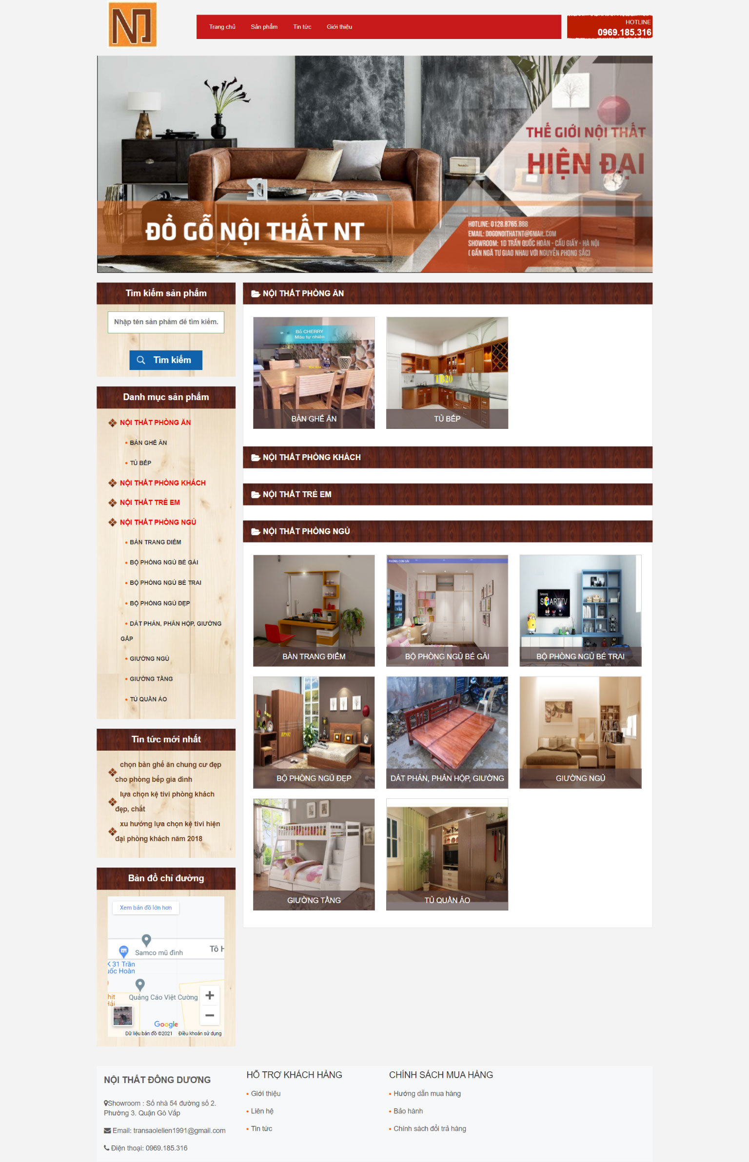 Mẫu website Nội thất 3008