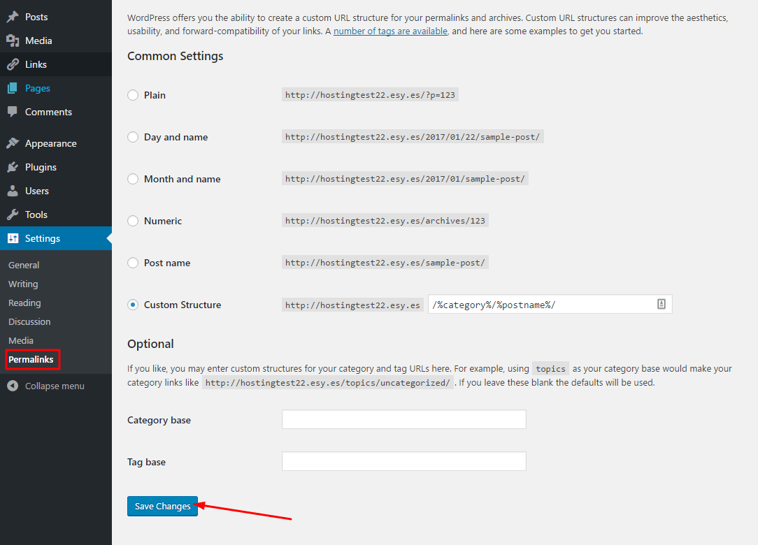 Fixing Permalinks