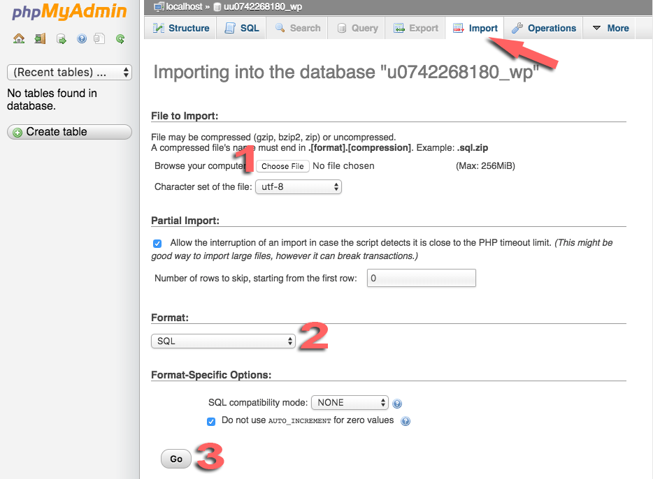 Import Database