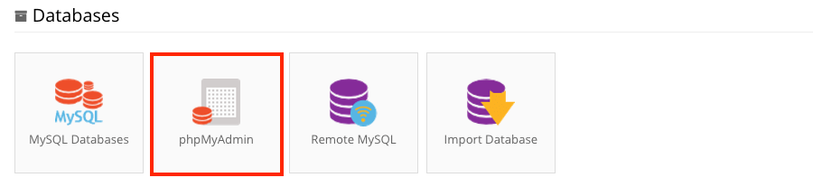 phpMyAdmin Access