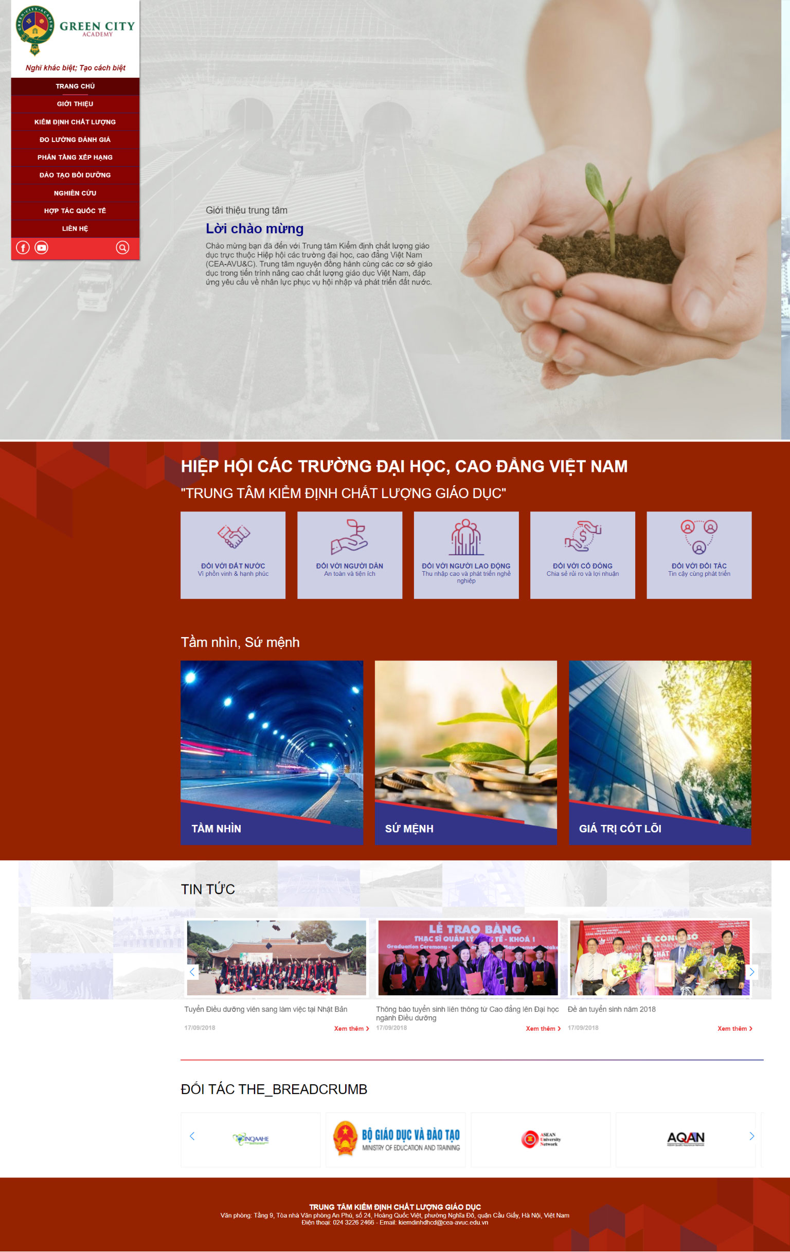 Mẫu web kiểm định chất lượng deoca