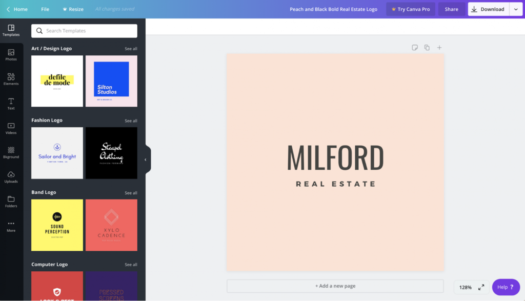 mẫu logo của canva