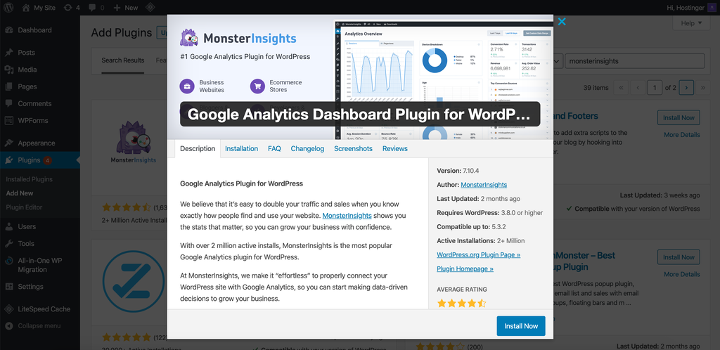 tải plguin MonsterInsights cho WordPress