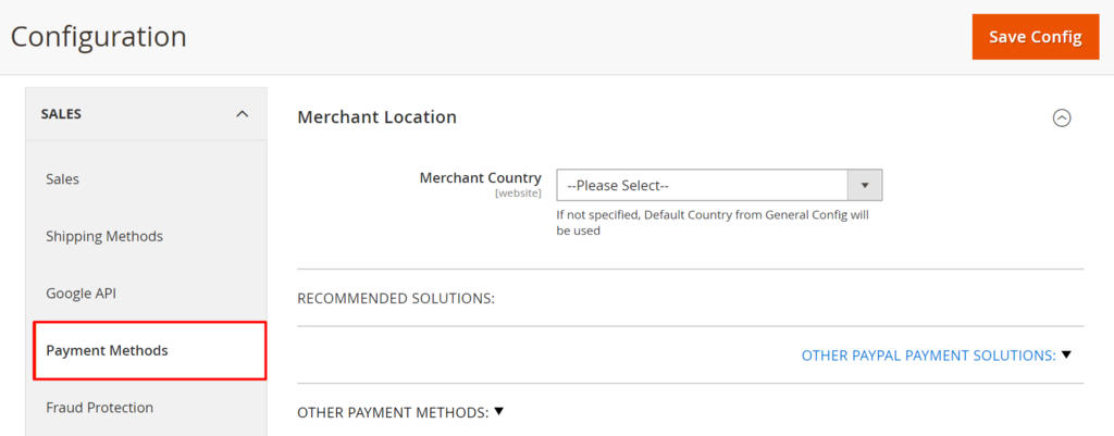 thương thức thanh toán trong magento admin dashboard