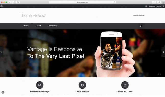 theme WordPress free vantag responsive