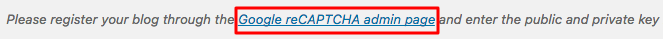 Trang admin google ReCaptcha