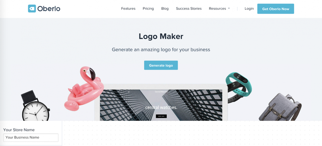trang chủ oberlo logo maker