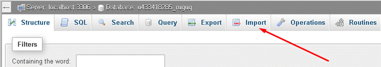 upload database bằng php myadmin