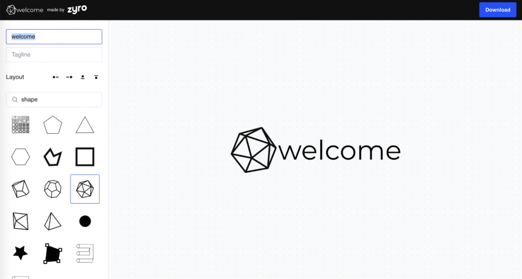 ví dụ zyro logo maker