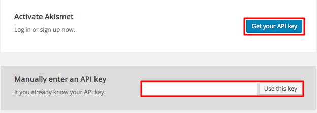 WordPress akismet get api key