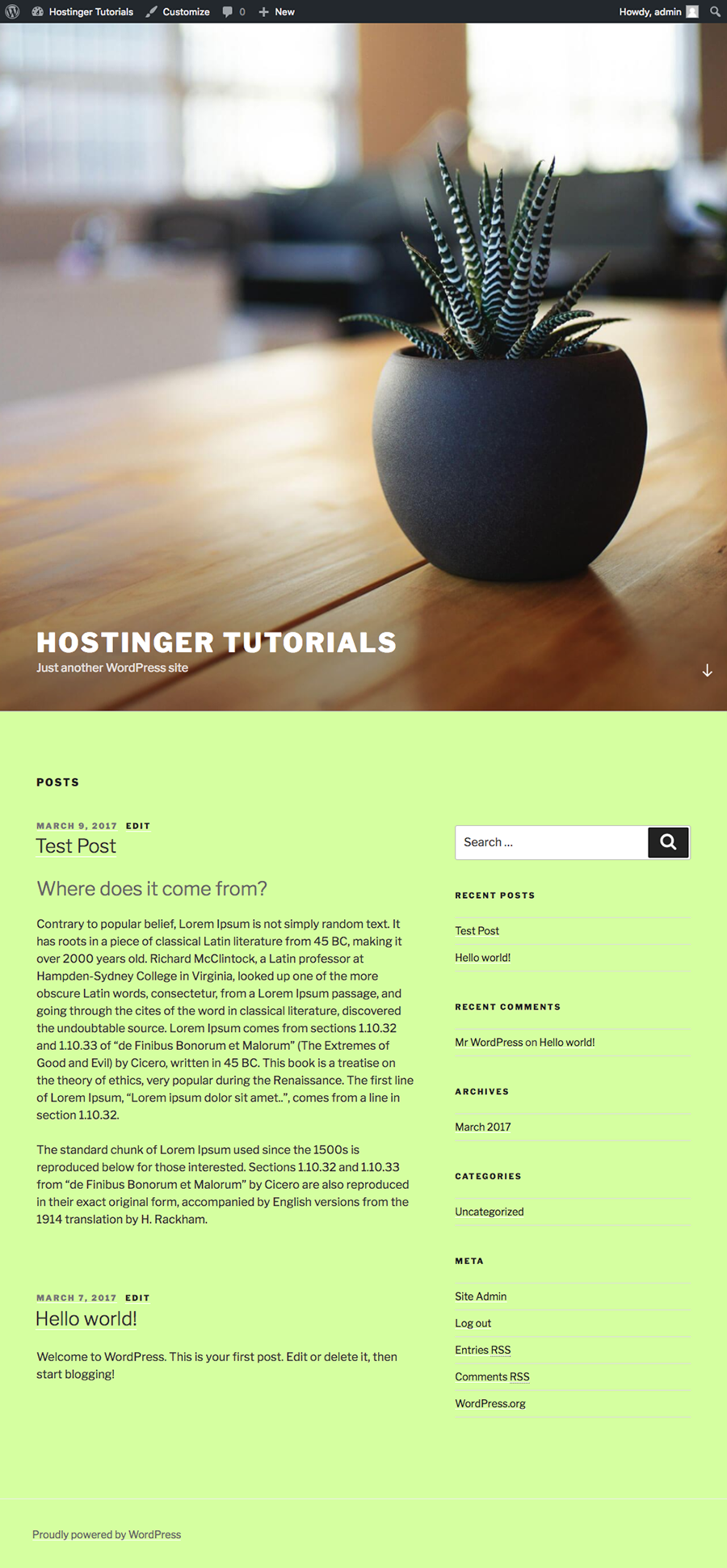 WordPress Changed Background Color