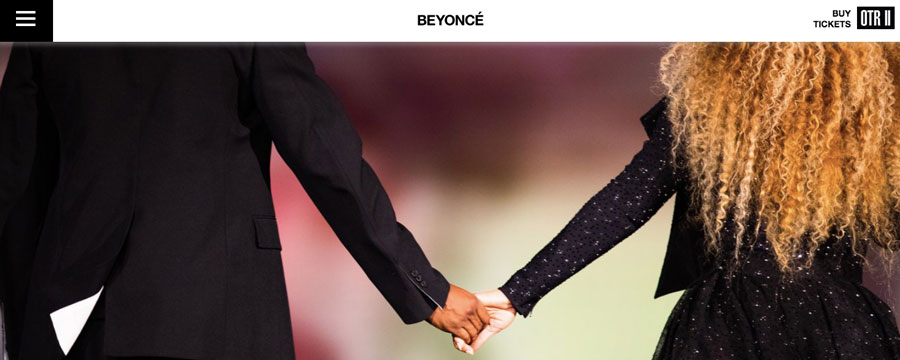 WordPress được dùng bởi beyonce website