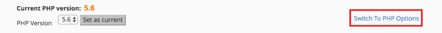 Change PHP Options