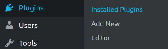 Installed plugins section in WordPress Dashboard