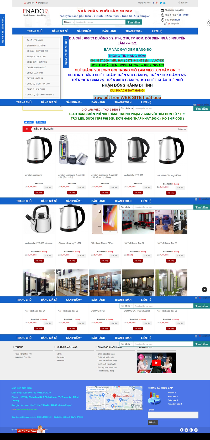 Mẫu website bán hàng dân dụng