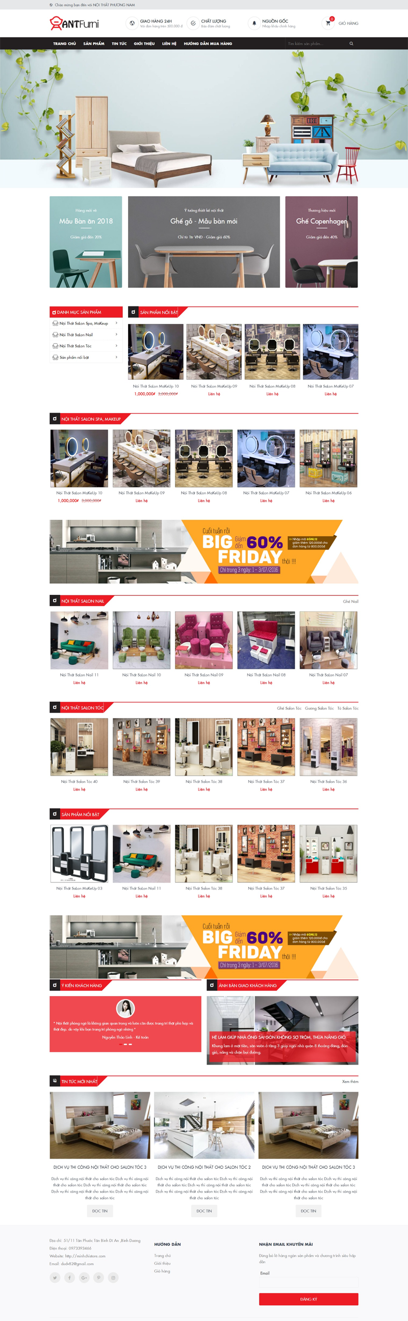 Mẫu website bán hàng nội thất furniture