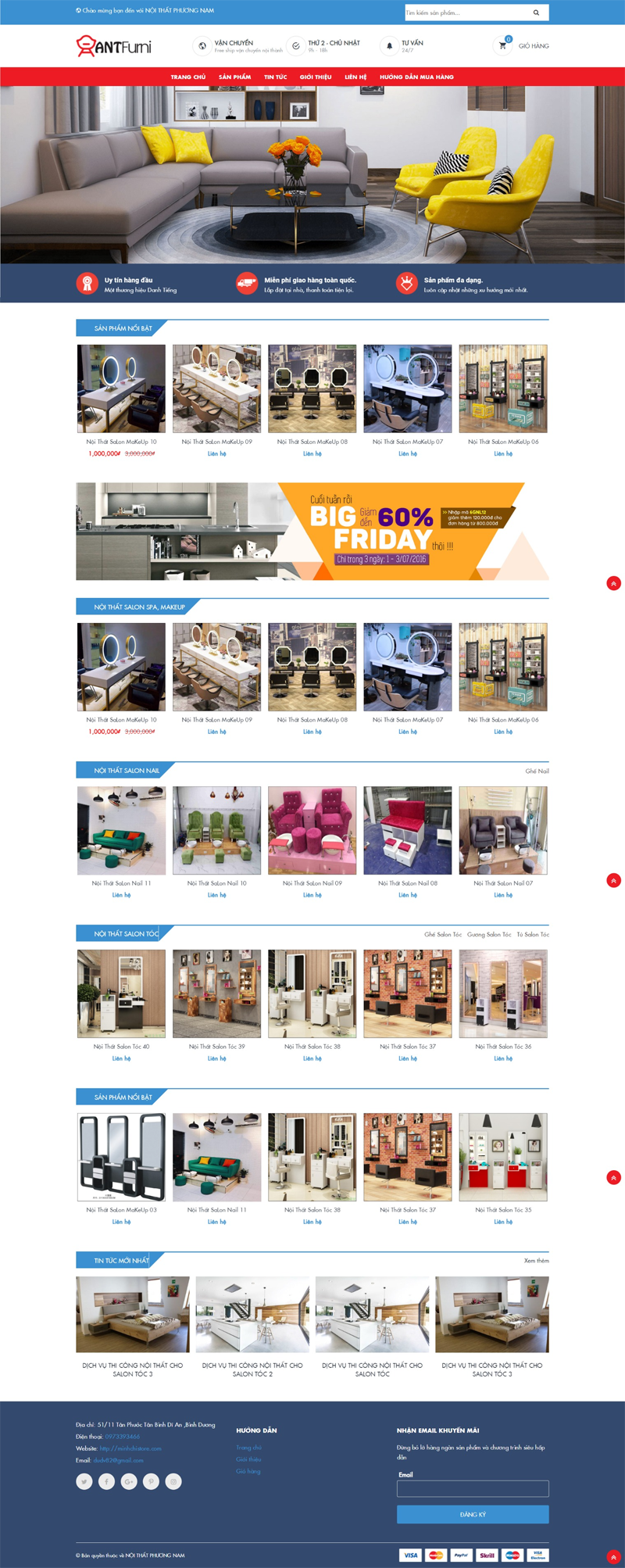Mẫu website bán hàng nội thất furniture2