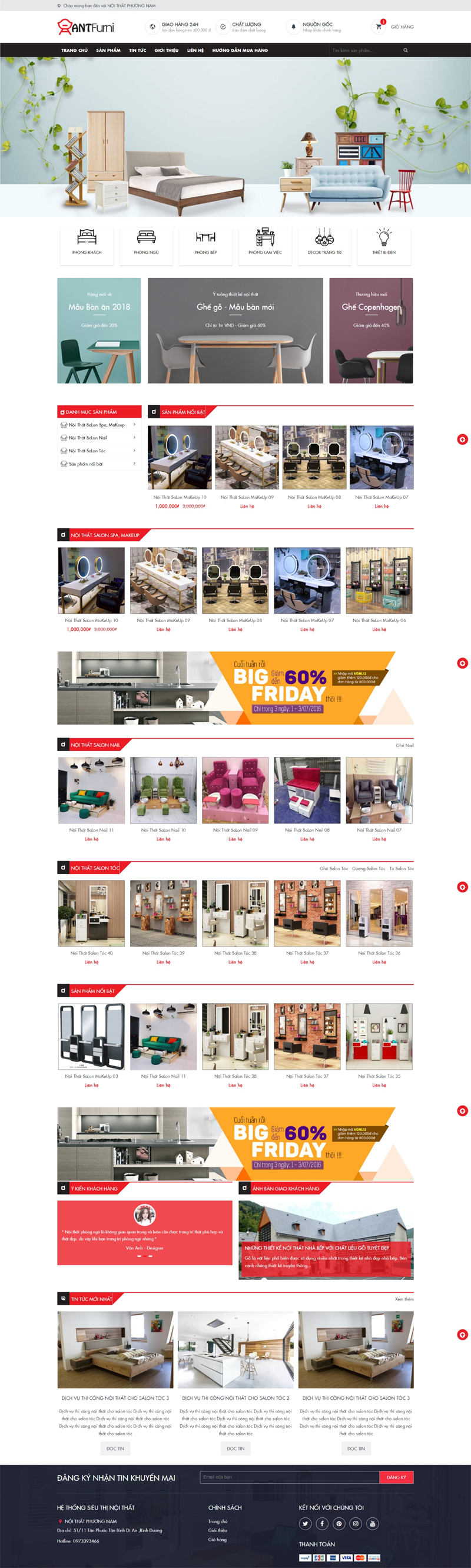 Mẫu website bán hàng nội thất furniture3