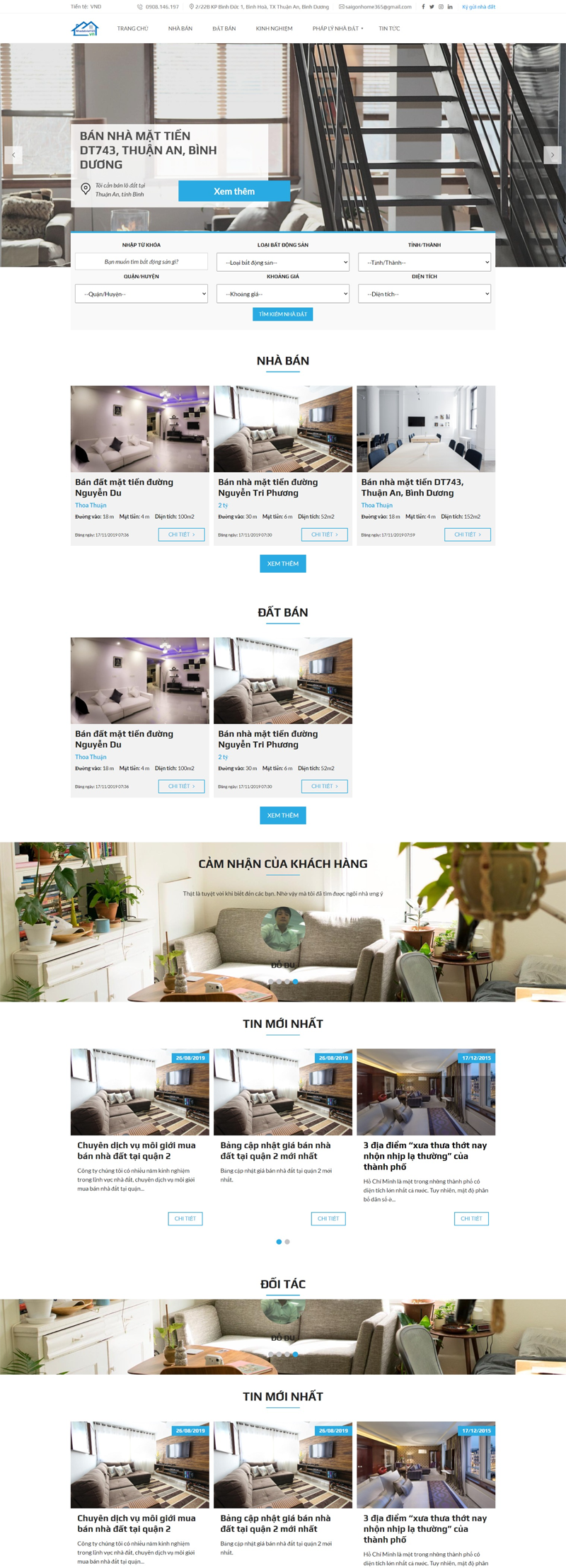 Mẫu website bất động sản nhadatviet123