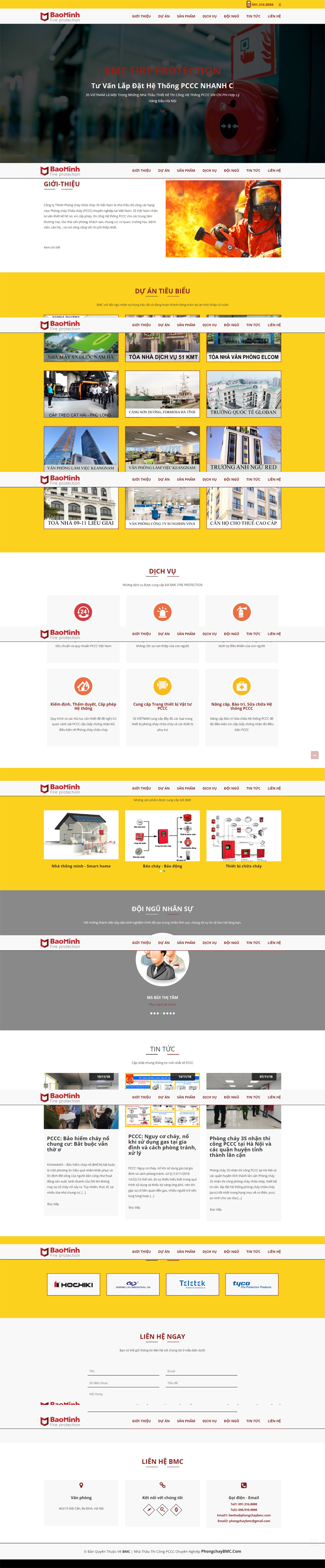 Mẫu website phòng cháy chữa cháy