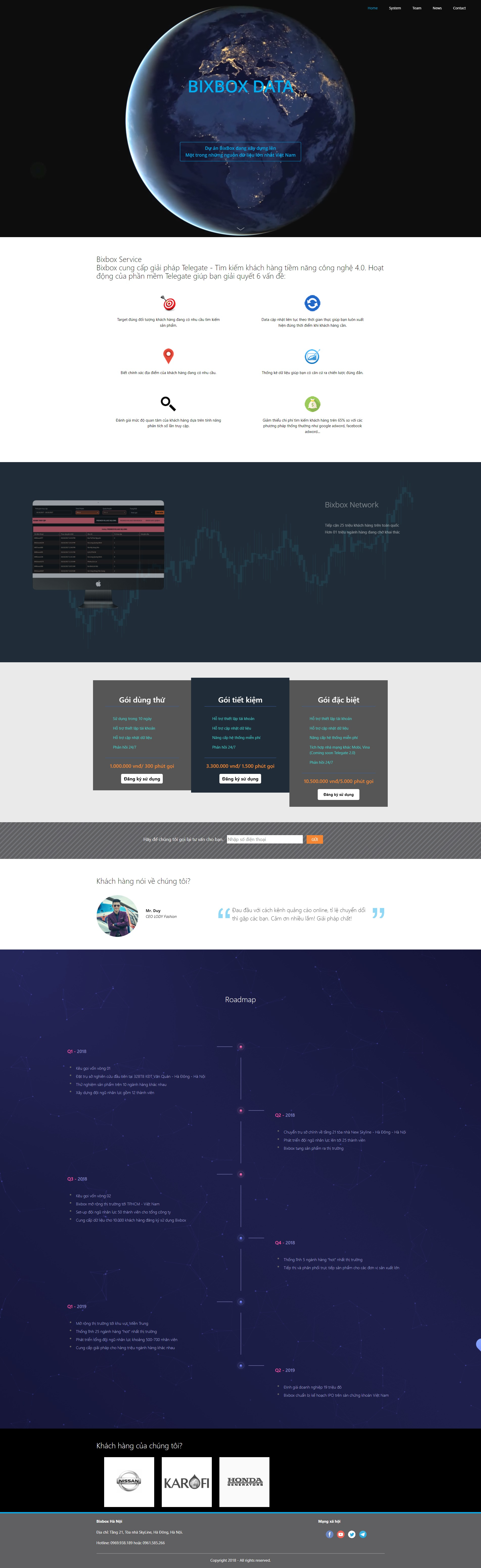 Mẫu website công ty bixbox