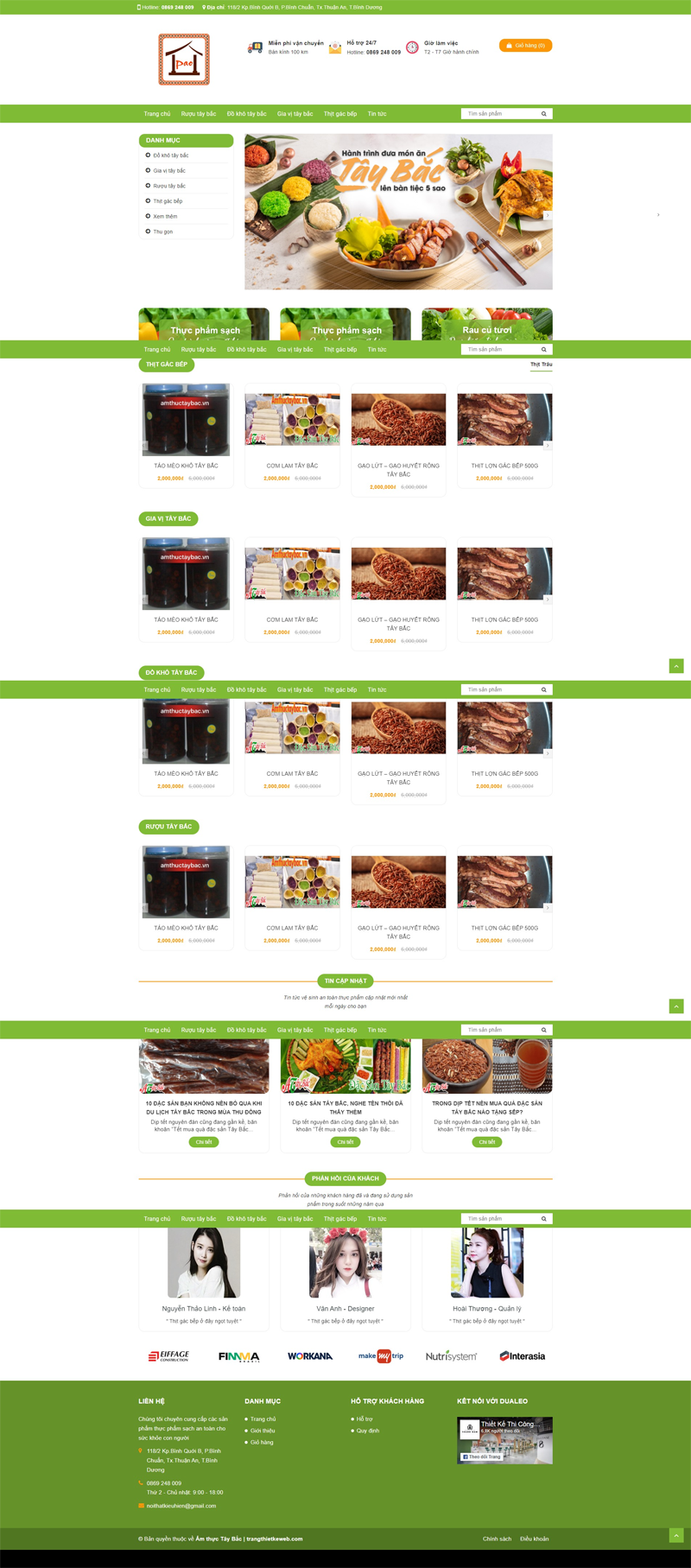 Mẫu website ẩm thực sapa