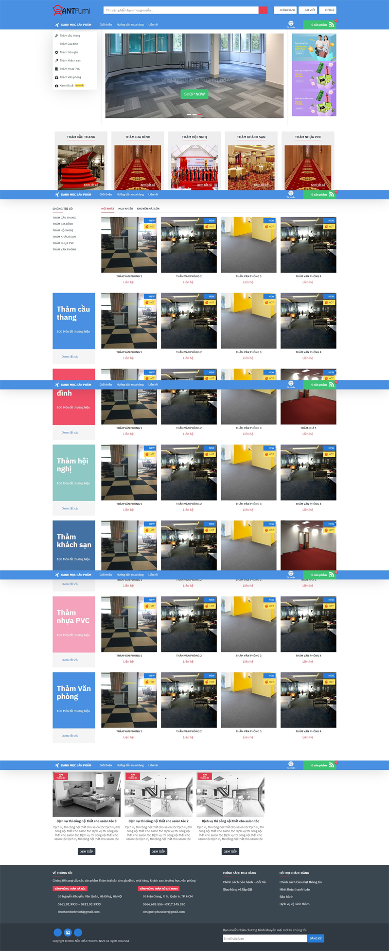 Mẫu website bán thảm sàn