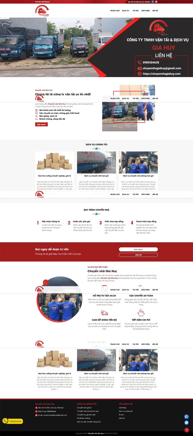 Mẫu website vận chuyển nhà trọn gói