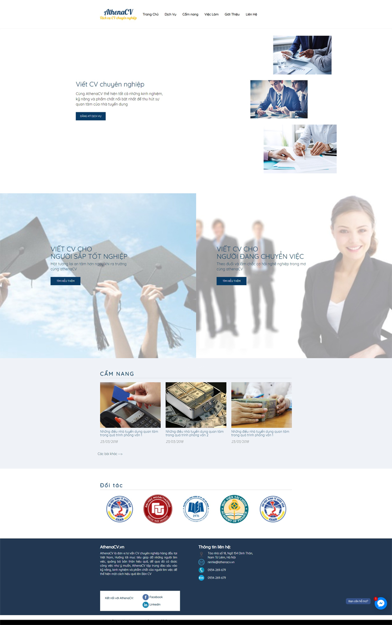 Mẫu website viết CV nhân sự