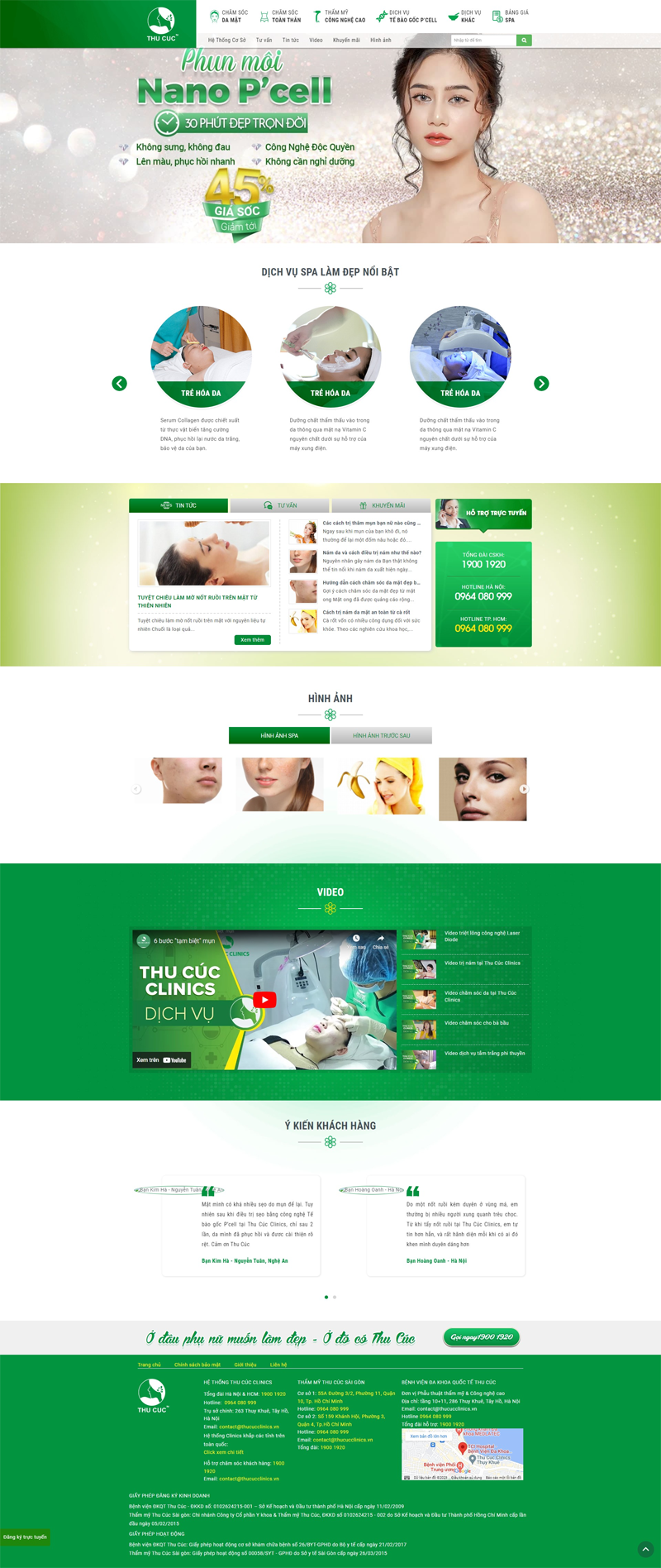 Mẫu website thẩm mỹ viện spa