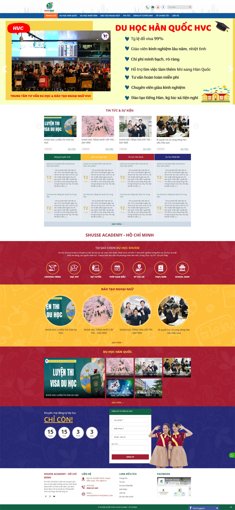 Mẫu website tư vấn du học